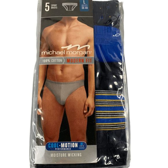 Michael Morgan Men's size Large 100% cotton Modern fit Sports Briefs Underwear - Picture 1 of 6